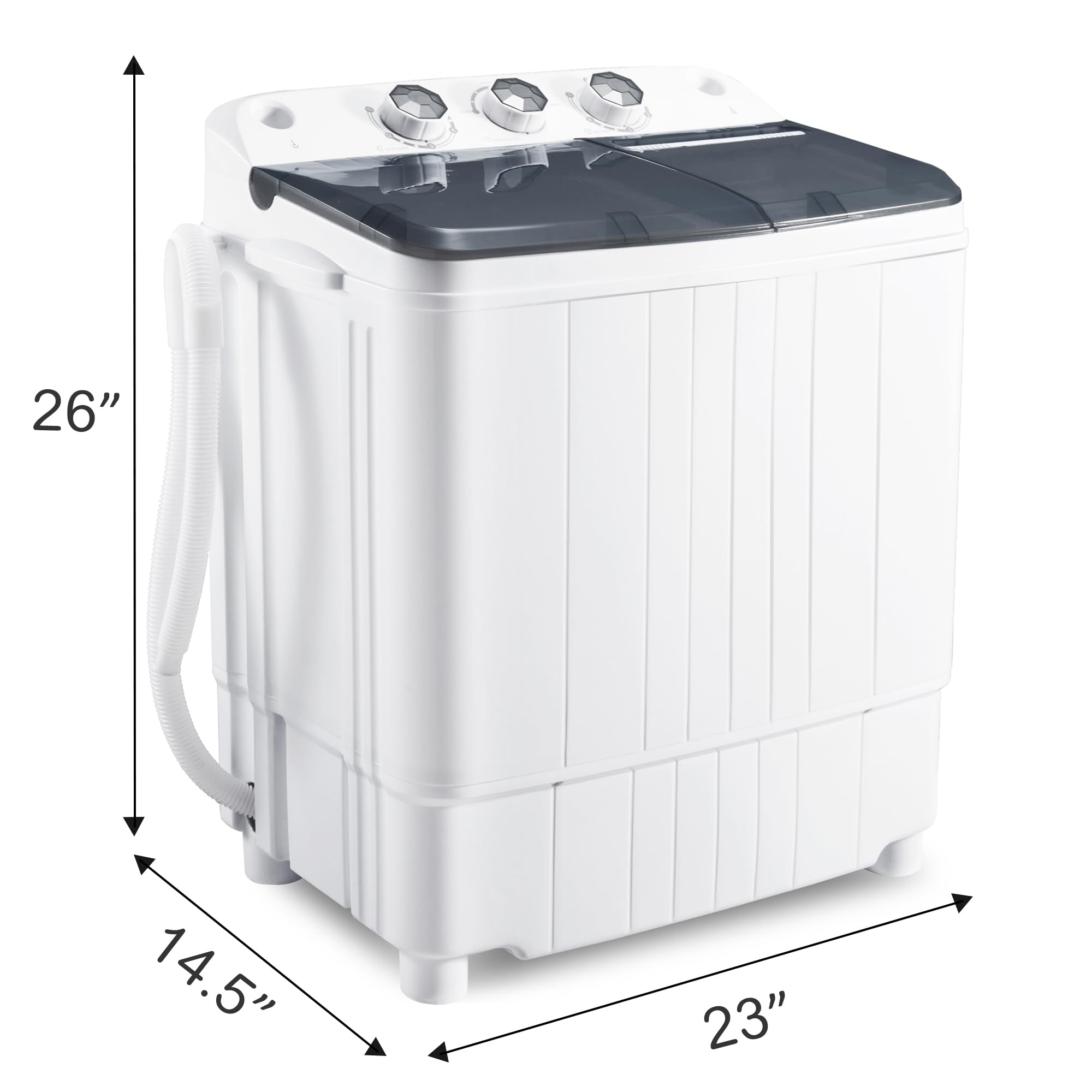 Portable washers 17.6LBS Compact Washing Machine and Spinner Twin Tub Washer and Dryers for Home Apartment Dorms, GREY