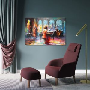 Romantic Couple Canvas, Piano Wall Decor, Sparkling Dance Pleasure Canvas, Abstract Music Wall Decor Canvas Wall Art Living Room Posters Bedroom Paintings And Picture Prints Modern Home Bedroom Decora