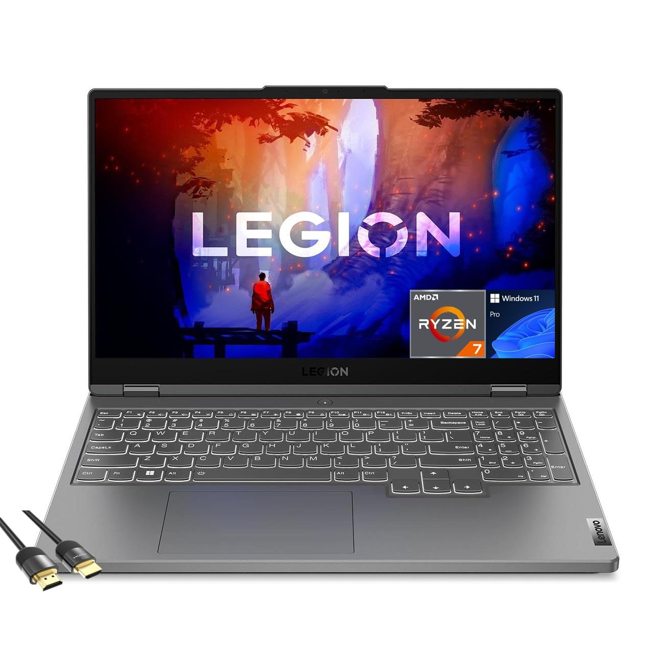 Lenovo Legion 5 Gaming Laptop, 15.6" WQHD IPS 165Hz, AMD Ryzen 7 7735H Up to 4.75GHz, GeForce RTX 4060, 32GB DDR5, 1TB NVMe SSD, Backlit Keyboard, Webcam, Wi-Fi 6, RJ-45, Type-C, PDG HDMI, Win 11 Pro