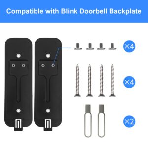 Backplate Compatible with Blink Video Doorbell, Back Plate Replacement Mounting Part with Blink Key Tool(2 pack, Black)