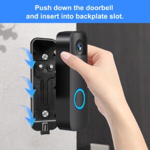 Backplate Compatible with Blink Video Doorbell, Back Plate Replacement Mounting Part with Blink Key Tool(2 pack, Black)