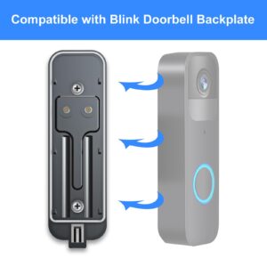 Backplate Compatible with Blink Video Doorbell, Back Plate Replacement Mounting Part with Blink Key Tool(2 pack, Black)