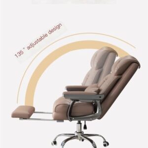 Home Office Desk Chairs, Swivel Chair Leather Comfortable Latex Cushion Ergonomic Business Computer Office Gaming Lift Swivel Chair (Color : White)