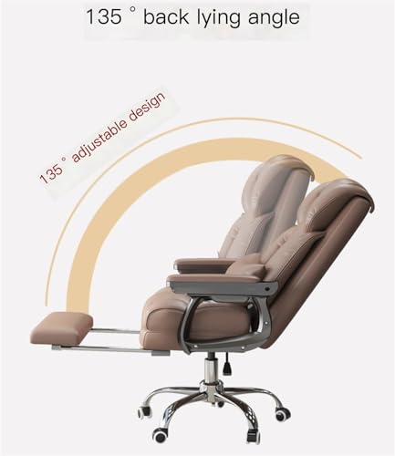 Home Office Desk Chairs, Swivel Chair Leather Comfortable Latex Cushion Ergonomic Business Computer Office Gaming Lift Swivel Chair (Color : White)