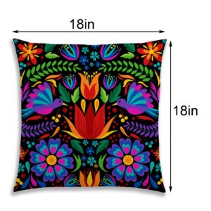 Nepnuser Mexican Throw Pillow Covers 18x18 Set of 4 Cinco De Mayo Decoration Day of The Dead Mexico Fiesta Pillow Cases for Bed Couch Sofa Home Decor