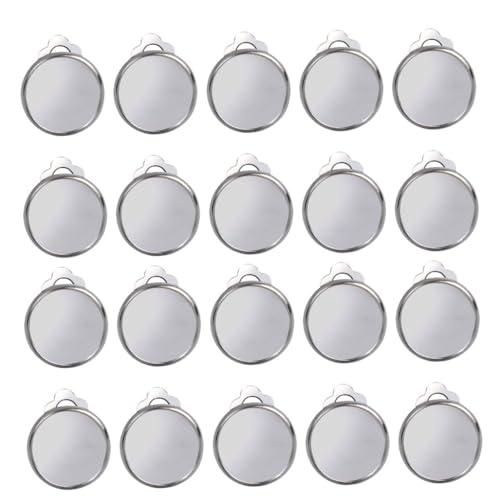 SEWACC 60 pcs Pendant Blanks Blank Pendant Trays Dangle Earrings Earring Stud Settings Clip on Earring Findings Clip on Hoops Flat Earrings Earring Setting Tray Clip-on Bezel Women's