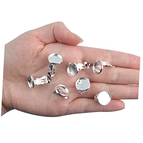 SEWACC 60 pcs Pendant Blanks Blank Pendant Trays Dangle Earrings Earring Stud Settings Clip on Earring Findings Clip on Hoops Flat Earrings Earring Setting Tray Clip-on Bezel Women's