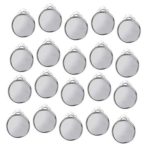 SEWACC 60 pcs Pendant Blanks Blank Pendant Trays Dangle Earrings Earring Stud Settings Clip on Earring Findings Clip on Hoops Flat Earrings Earring Setting Tray Clip-on Bezel Women's