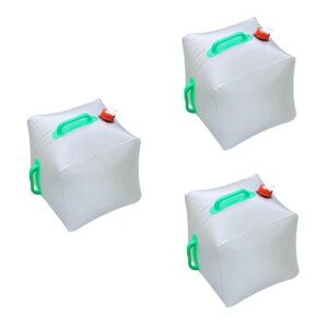 Kisangel 3pcs 20l Water Carrier Bag Water Container Collapsible Portable Water Kettle Camping Kettle Clear Kettle Water Jug 5 Gallon Camping Water Jug Cube Water Bag Foldable Water Storage