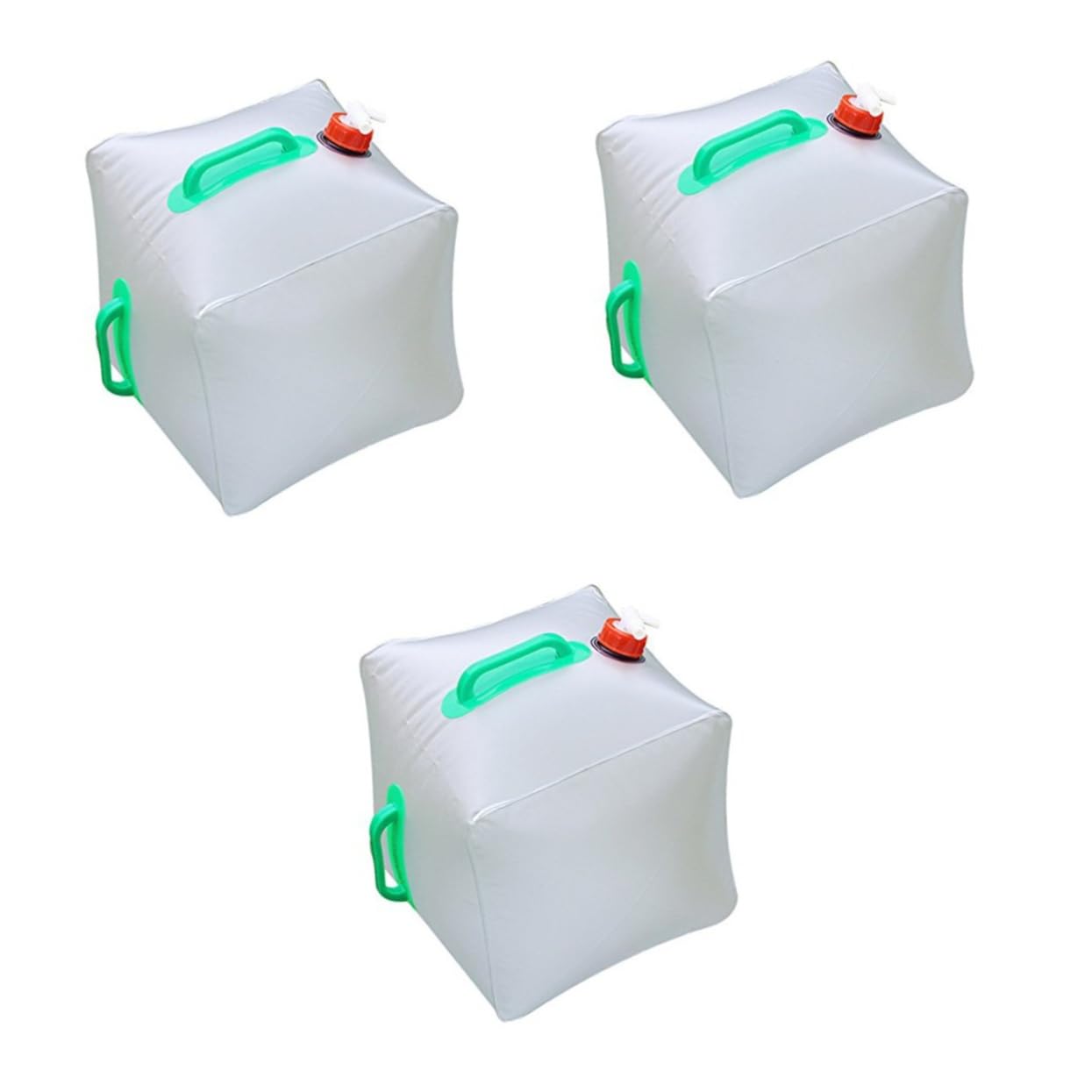 Kisangel 3pcs 20l Water Carrier Bag Water Container Collapsible Portable Water Kettle Camping Kettle Clear Kettle Water Jug 5 Gallon Camping Water Jug Cube Water Bag Foldable Water Storage