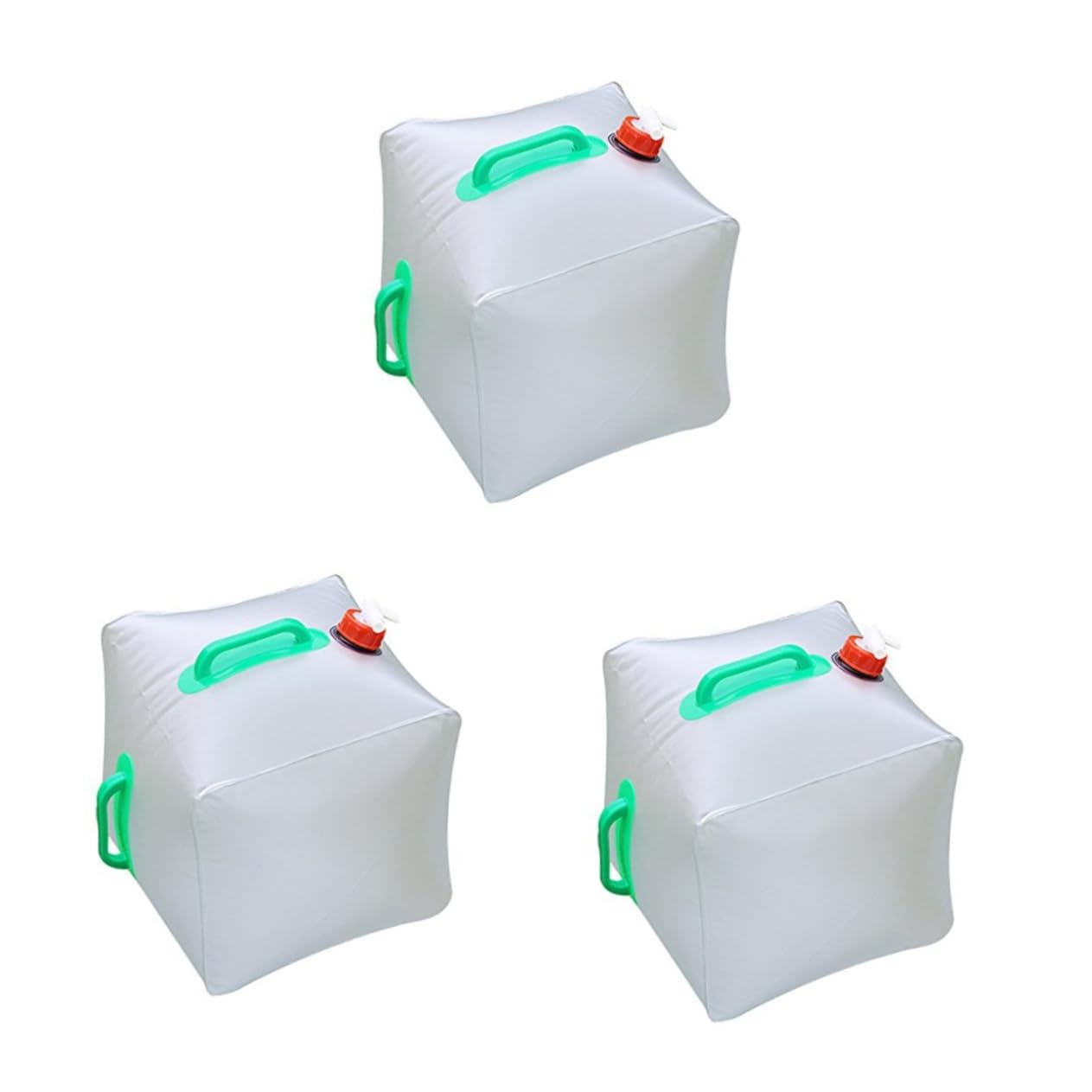 Kisangel 3pcs 20l Water Carrier Bag Water Container Collapsible Portable Water Kettle Camping Kettle Clear Kettle Water Jug 5 Gallon Camping Water Jug Cube Water Bag Foldable Water Storage