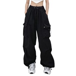 cargo pants for women, vintage high waisted hip hop joggers pants y2k cargo pants flap pocket wide straight leg baggy pants loose fit y2k cargo pants with pockets wide leg trousers e-girl streetwear