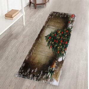 Christmas Decorations Christmas Tree Rug Indoor Door Mat with Anti-Slip Function for Kitchen Christmas Decor Ornament Floor Mats Bathroom Rugs Welcome Mats Outdoor Carpets for Bedroom