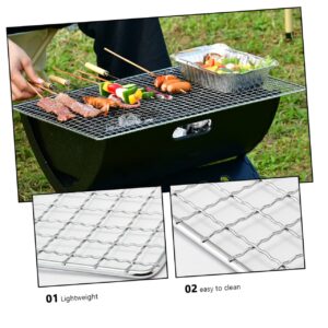 4 Pcs Stainless Steel Bbq Mesh Barbecue Grill Nets Outdoor Bbq Supplies Cooling Rack Bbq Baking Nets Bbq Grill Net Outdoor Grill Mat Multifunction Grill Cooking Grids Bbq Mat