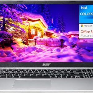 acer 2024 Newest Aspire 1 Slim Student Laptop Computer, 15.6" FHD Display, Intel Celeron Dual-core Processor, 4GB RAM, 128GB eMMC, 1-Year Microsoft 365, Business Laptop, Thin & Light, Win 11 Home S