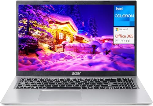 acer 2024 Newest Aspire 1 Slim Student Laptop Computer, 15.6" FHD Display, Intel Celeron Dual-core Processor, 4GB RAM, 128GB eMMC, 1-Year Microsoft 365, Business Laptop, Thin & Light, Win 11 Home S