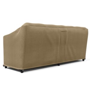 KHOMO GEAR Outdoor Couch Cover Patio Furniture Covers Waterproof Loveseat Cover Sofa Lounge Cover - Brown (104'' x 32.5''x 33")