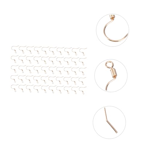 TEHAUX 150 Pcs Earring DIY Accessories Fish Hook Ear Wires Golden Earring Wire Hook Earring Hooks with Coil Jewelry Earring Findings Ear Studs Hooks Open Jump Rings Ear Silk Dribble Metal