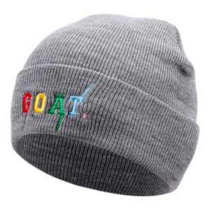 KDAND Goat Beanie Hat Winter Warm Letter Knitted Caps for Men Women Gray