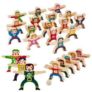 moopok 16Pcs Wooden Stacking Toys,Circus Hercules Acrobatic Troupe Toy, Balancing Building Blocks Game Toddler puzzle Toys,for 3 4 5 6 Years Kids Adults