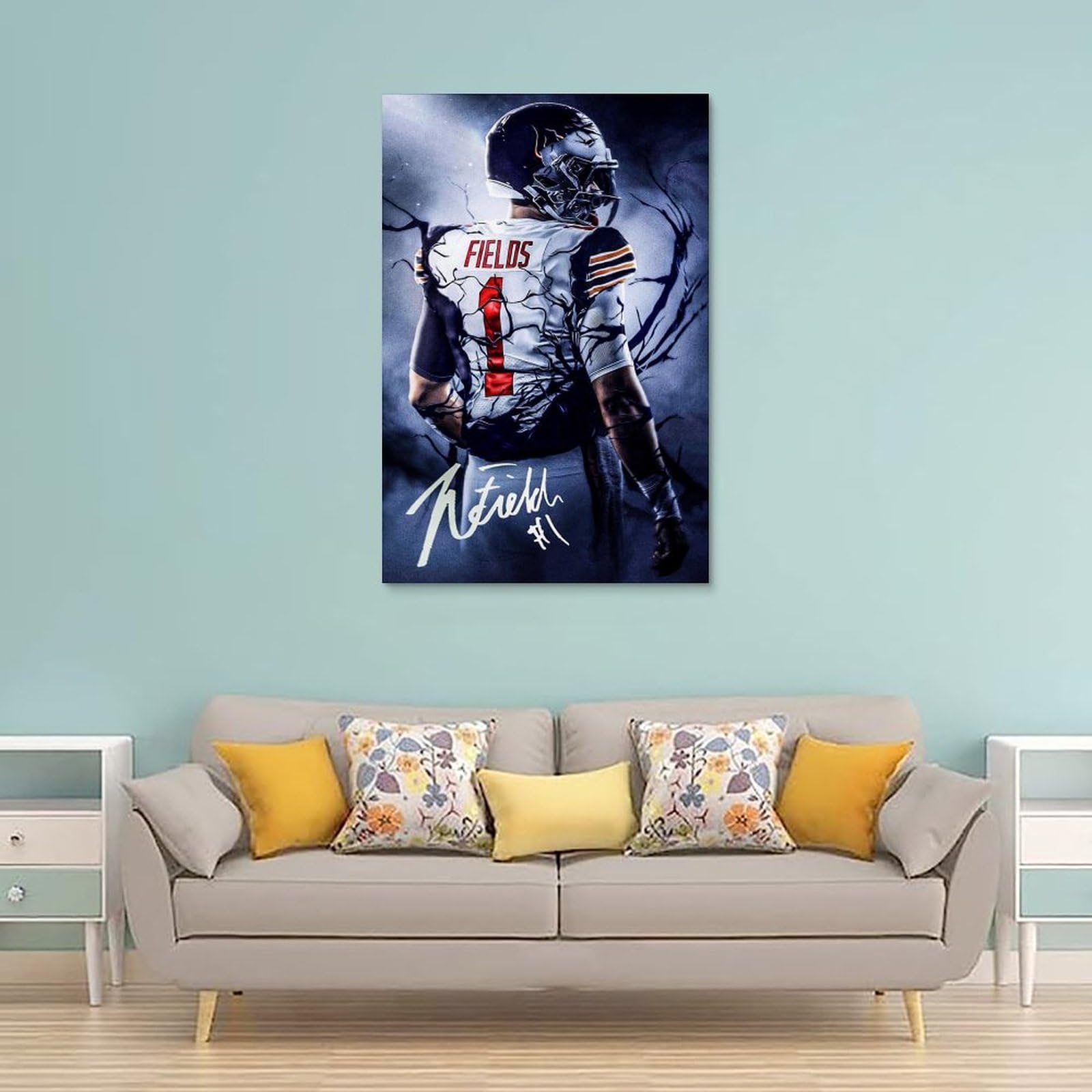 American Football Player Justin Fields Cool Poster Canvas Art Poster And Wall Art Picture Print Modern Family Bedroom Decor Office Posters. Unframe-style, 12x18inch(30x45cm)