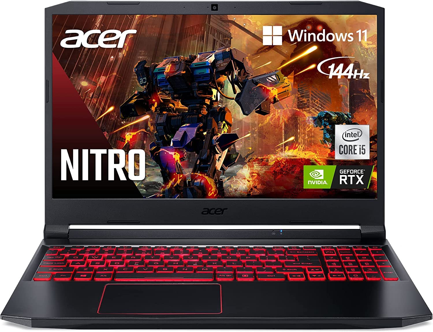 acer 2021 Gaming Laptop Nitro 5 Intel Core i5-10300H 4-Core NVIDIA GeForce RTX 3050 4 GB 64 GB DDR4 2 TB SSD 15.6" 1920 x 1080 144 Hz Win11 Pro Backlit Keyboard Wi-Fi 6 Bluetooth 5 720p HD Camera