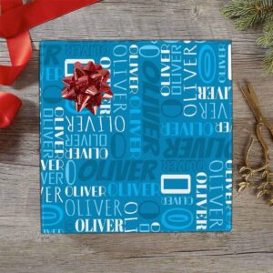 YESCUSTOM Personalized Name Wrapping Paper, 58"x23" Custom Christmas Wrapping Paper Rolls with Name, Christmas Gift Wrap for Him Her Boys Girls Mom Dad