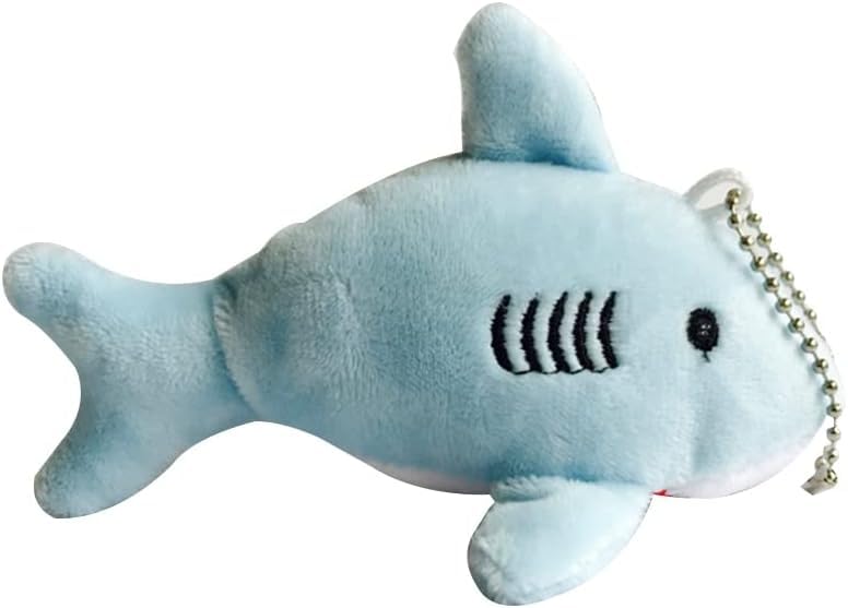 Galepromot Blue 12cm Cute Shark Plush Stuffed Hanging Doll Key Chain Pendant Bag Decor,Plush Figure Toys Car Keychains Car Accessories