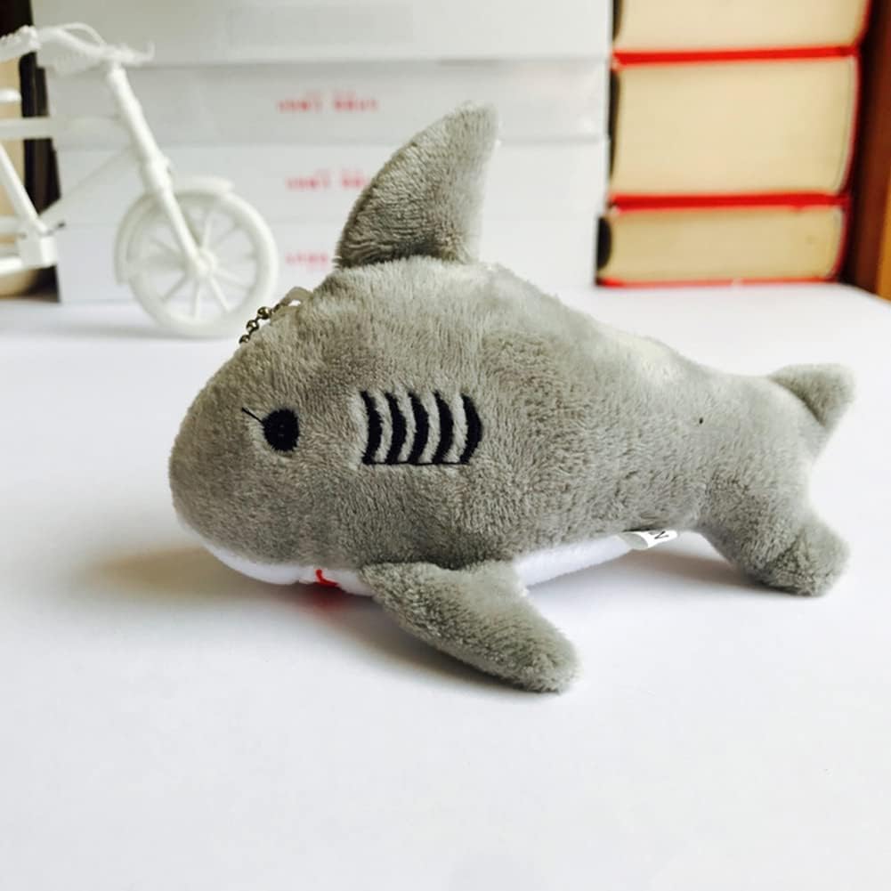 Galepromot Blue 12cm Cute Shark Plush Stuffed Hanging Doll Key Chain Pendant Bag Decor,Plush Figure Toys Car Keychains Car Accessories