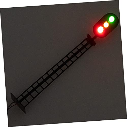 COHEALI 2pcs Model Train Lights Traffic Light Signal Trains Child Educational Toy Model Trains Sand Table Traffic lamp Scale Railroad Crossing Sign red Light Doll House abs