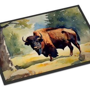 Caroline's Treasures DAC2871MAT American Bison Doormat Front Door Mat Indoor Outdoor Rugs for Entryway, Non Slip Washable Low Pile, 18H X 27W