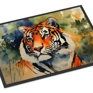 Caroline's Treasures DAC2989MAT Tiger Doormat Front Door Mat Indoor Outdoor Rugs for Entryway, Non Slip Washable Low Pile, 18H X 27W