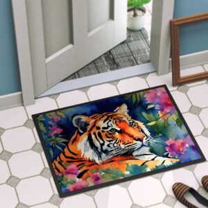 Caroline's Treasures DAC2880MAT Bengal Tiger Doormat Front Door Mat Indoor Outdoor Rugs for Entryway, Non Slip Washable Low Pile, 18H X 27W