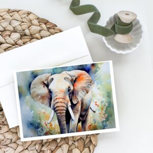 Caroline's Treasures DAC2908GCA7P Elephant Greeting Cards Pack of 8 Blank Cards with Envelopes Whimsical A7 Size 5x7 Blank Note Cards