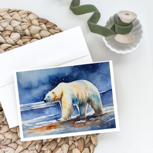 Caroline's Treasures DAC2979GCA7P Polar Bear Greeting Cards Pack of 8 Blank Cards with Envelopes Whimsical A7 Size 5x7 Blank Note Cards