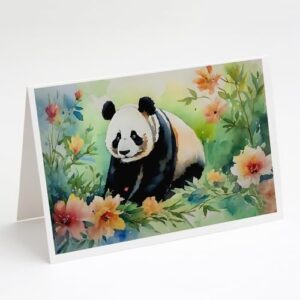 caroline's treasures dac2973gca7p panda greeting cards pack of 8 blank cards with envelopes whimsical a7 size 5x7 blank note cards