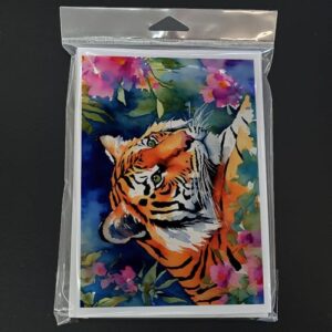 Caroline's Treasures DAC2880GCA7P Bengal Tiger Greeting Cards Pack of 8 Blank Cards with Envelopes Whimsical A7 Size 5x7 Blank Note Cards