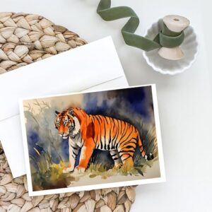 Caroline's Treasures DAC2881GCA7P Bengal Tiger Greeting Cards Pack of 8 Blank Cards with Envelopes Whimsical A7 Size 5x7 Blank Note Cards