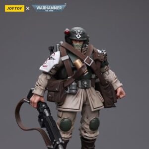 JoyToy Warhammer 40K: Astra Militarum Cadian Command Squad Veteran with Medi-Pack 1:18 Scale Figure