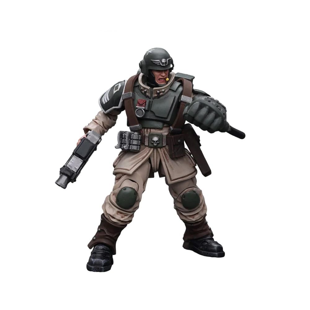 JoyToy Warhammer 40K: Astra Militarum Cadian Command Squad Veteran Sergeant with Power Fist 1:18 Scale Figure