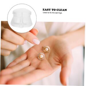 TEHAUX 100pcs Earplugs DIY Earrings Earring Accessories Handmade Earrings Clear Clutch Bag Dangle Earrings Soft Earring Backs Earrings Making Accessories DIY Earring Plugs Hamburger Nut