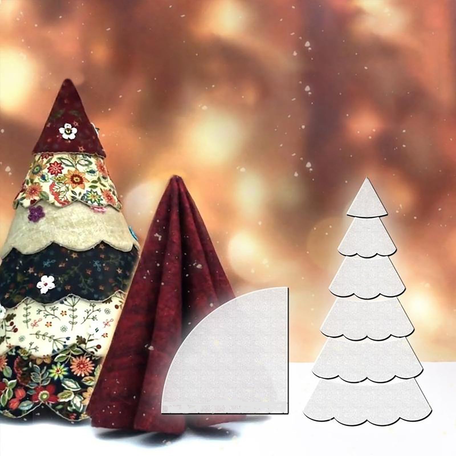 2023 New Christmas Tree Sewing Template Set - 8/12/15 Inch Handmade Christmas Tree Quilting - Christmas Tree Sewing Pattern Template,Quilting Template (All(8in+12in+15in))