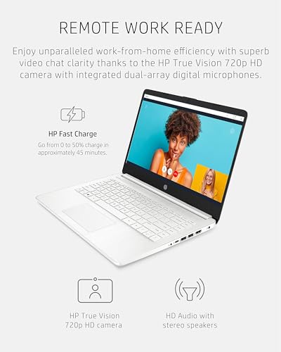 HP Stream 14-inch Laptop for Student and Business - Intel Quad-Core Processor, 8GB RAM, 320GB Storage (64GB eMMC + 256GB Card), 1-Year Office 365, Webcam, 11H Long Battery Life, Wi-Fi, Win11 H in S