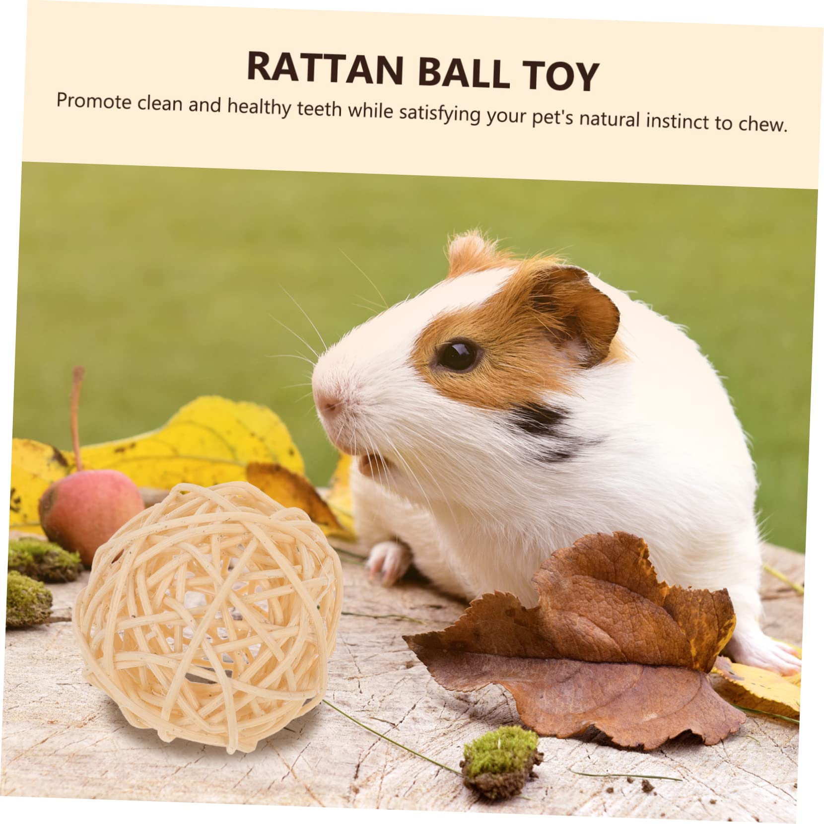 ABOOFAN 24 Pcs Pet Teething Takraw Ball Small Pet Chew Toy Hamster Toy Guinea Pig Boredom Breaker Exercise Teeth Care Toy Hamster Chew Toy Budgie Chew Toys Rabbit Rattan Hamster Supplies