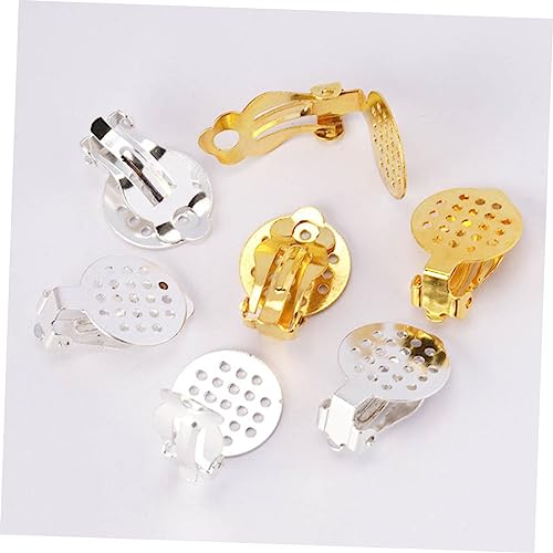 SEWACC 150 pcs Frog Ornament Earring Findings Pad Base Earrings Backs for Studs DIY Earring Accessories Clip-on Earring Converter Ear Cuff Earrings Flat Tray Earring Clip Back pad Blank