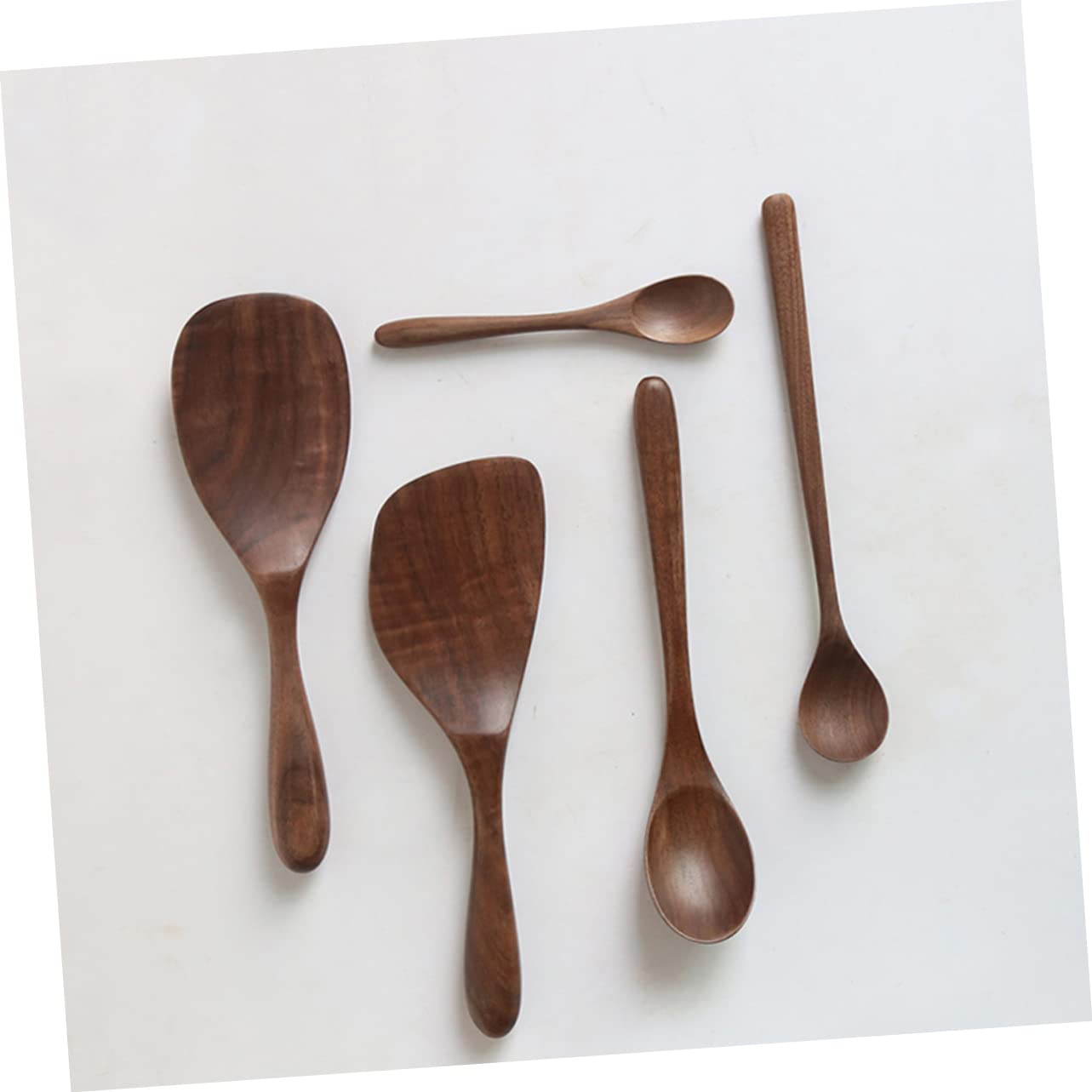 SWOOMEY Black Walnut Cutlery Set Suits for Kids Kits for Kids Kitchen Japanese Kids Suits Suit for Kids Bamboo Cooking Utensils Tools for Kids Wood Tools Wood Scoop Wooden Child Spoon