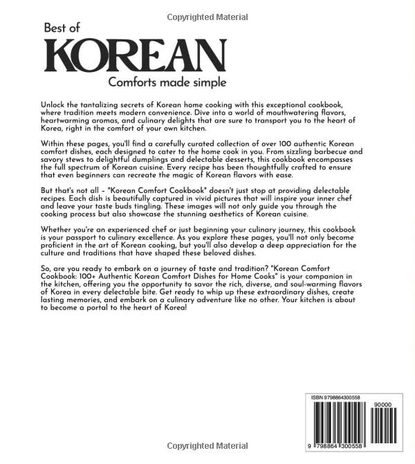 Korean Comfort Cookbook: 100+ Authentic Korean Comfort Dishes for Home Cook, Picture Included (Global Comforts)