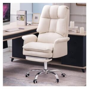 home office desk chairs, swivel chair office chairs, ergonomic office chair, home office desk chairs, computer chair sofa chair comfortable bedroom swivel lift leather seat (color : white pedal)