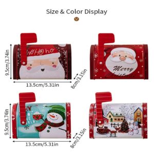 DASHENRAN Xmas Reindeer Gift Box, Christmas Reindeer Gift Box, Christmas Gift Boxes with Lids, Decor Christmas Cookie Tins Tinplate Candy Boxes (B)