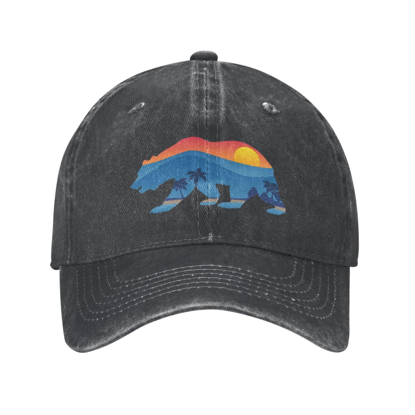 Mountain Hat Trucker Hat for Men and Women Adjustable Fit Baseball Cap Dad Hat Fishing Cap Sun Hat Gifts Black